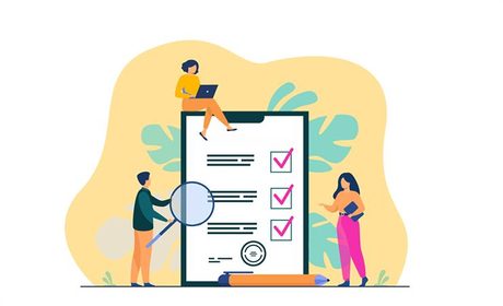 People working on a checklist