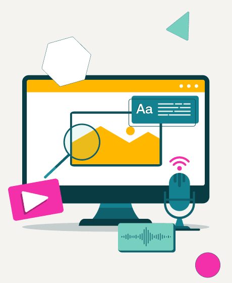 Illustration of web design and accessibility concepts