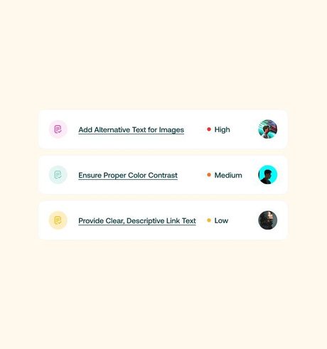 Demonstration of accessibility tasks and their priority
